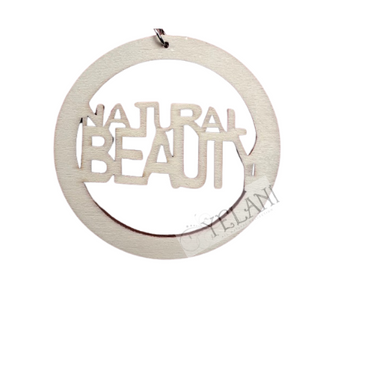 Natural Beauty wooden disc earrings - 2.74 inch lightweight self-love statement jewelry promoting body positivity and natural beauty acceptance